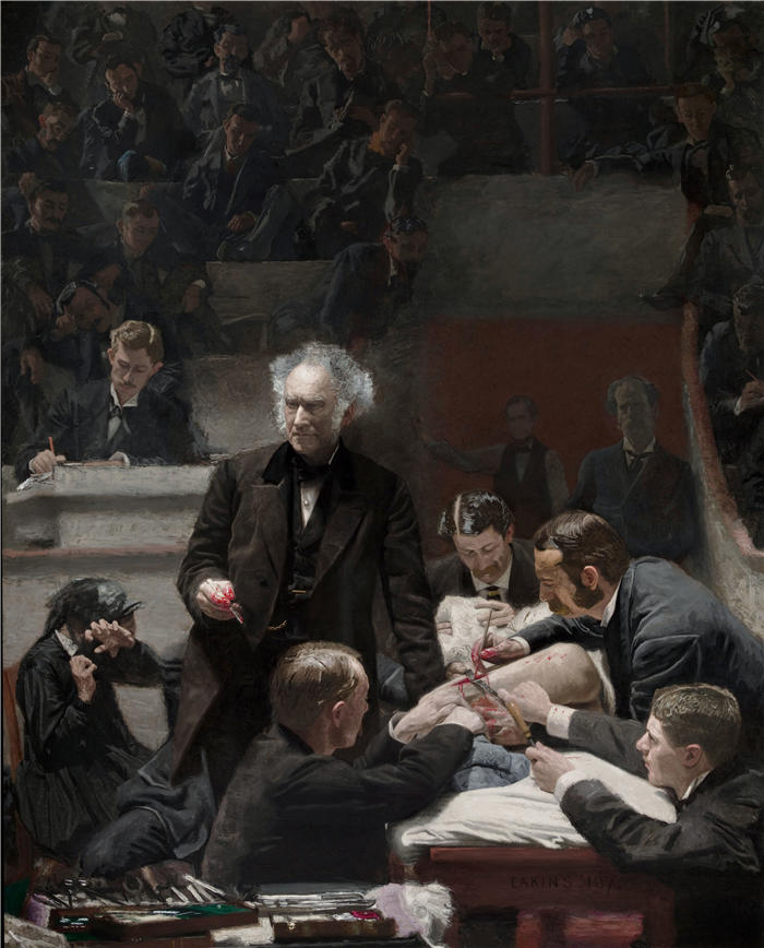 托马斯·埃金斯 (Thomas Eakins,美国画家)作品-《Samuel D. Gross 博士的肖像(格罗斯诊所)》高清下载