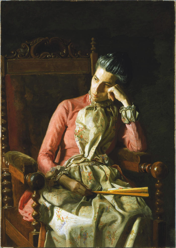 托马斯·埃金斯 (Thomas Eakins,美国画家)作品-《阿米莉亚·范布伦小姐》高清下载