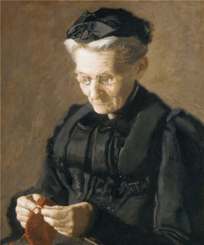 托马斯·埃金斯 (Thomas Eakins，美国画家)作品-《玛丽亚瑟夫人 (1900)》高清下载