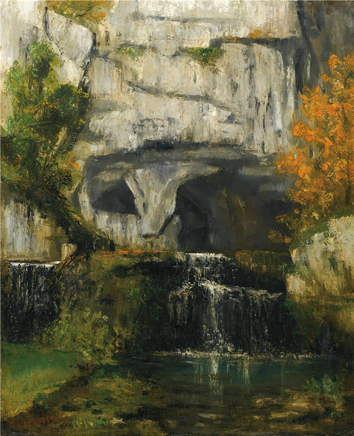 古斯塔夫·库尔贝(Gustave Courbet,法国画家)-《La Source Du Lison》高清油画作品