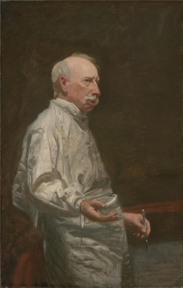 托马斯·埃金斯 (Thomas Eakins,美国画家)作品-《大卫·海斯·阿格纽博士 (a. 1889)》高清下载