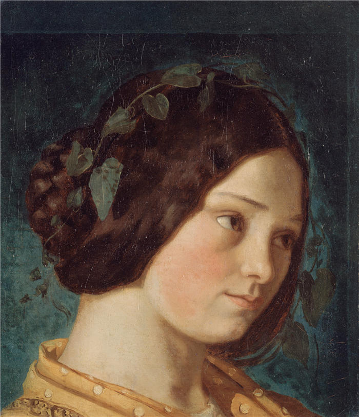 古斯塔夫·库尔贝(Gustave Courbet,法国画家)-《Zélie Courbet 的肖像(1842 年)》高清油画作品