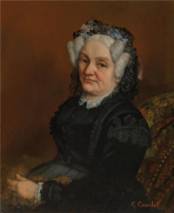 古斯塔夫·库尔贝(Gustave Courbet,法国画家)-《Sophie Loiseau 夫人的肖像(1869 年)》高清油画作品