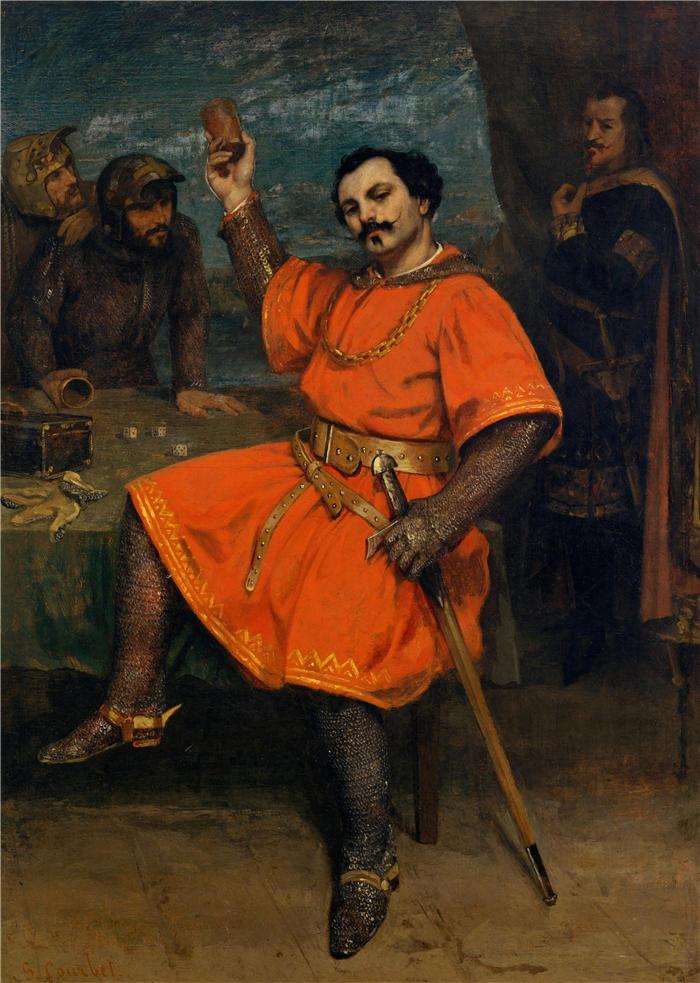 古斯塔夫·库尔贝(Gustave Courbet,法国画家)-《Louis Gueymard (1822–1880) 饰演 Robert le Diable (1857)》高清油画作品
