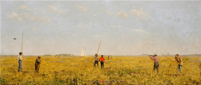 托马斯·埃金斯 (Thomas Eakins,美国画家)作品-《推轨 (1874)》高清下载