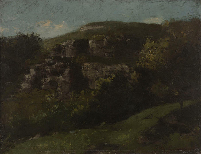 古斯塔夫·库尔贝(Gustave Courbet,法国画家)-《Rochers à Ornans (1869)》高清油画作品
