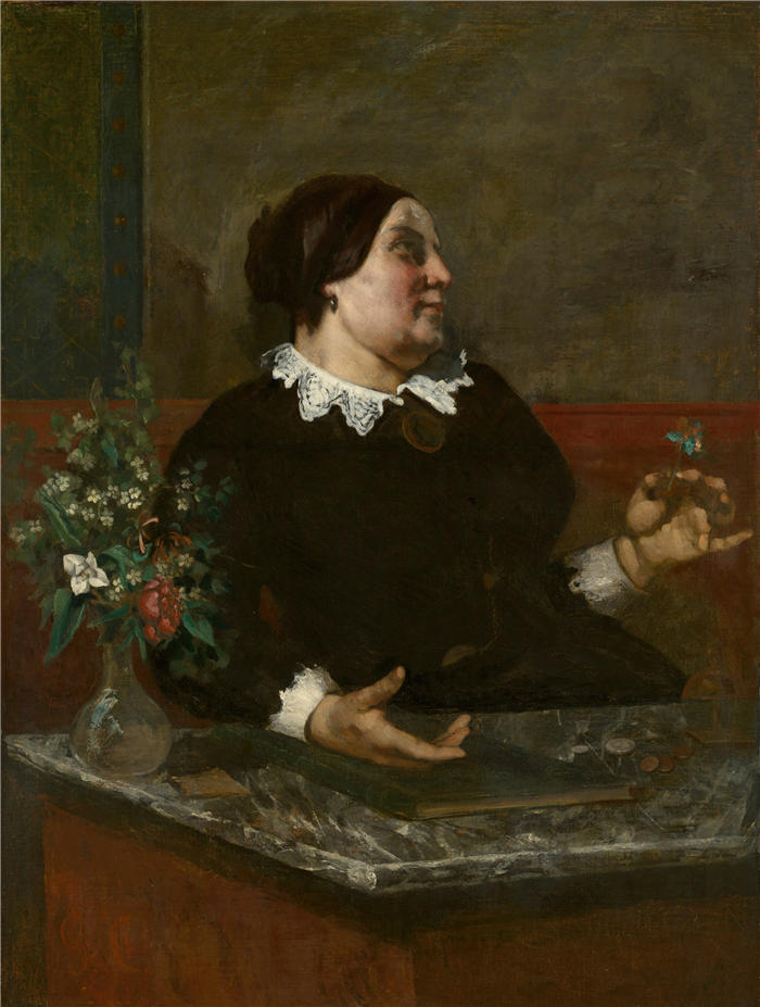 古斯塔夫·库尔贝(Gustave Courbet,法国画家)-《格雷戈尔母亲(1855)》高清油画作品