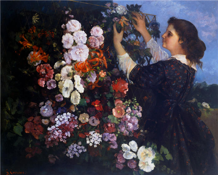 古斯塔夫·库尔贝(Gustave Courbet,法国画家)-《格子》高清油画作品
