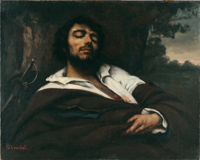 古斯塔夫·库尔贝（Gustave Courbet，法国画家）-《受伤的人 (1866)》高清油画作品