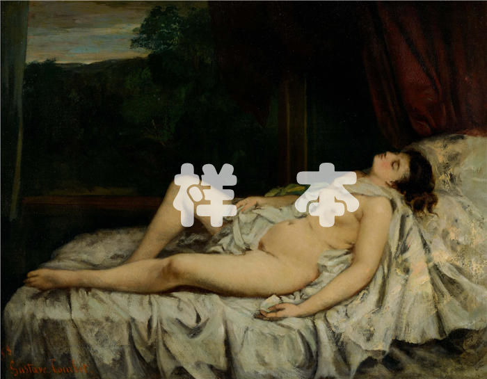 古斯塔夫·库尔贝（Gustave Courbet，法国画家）-《睡觉的裸体》高清油画作品