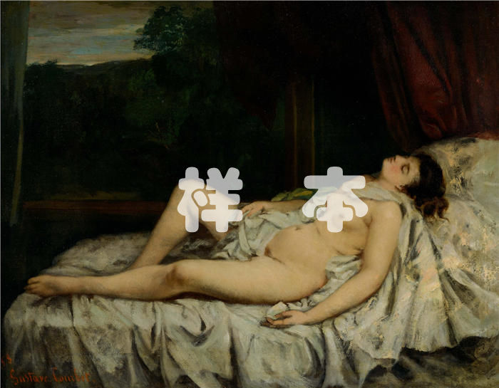 古斯塔夫·库尔贝(Gustave Courbet,法国画家)-《睡觉的裸体》高清油画作品