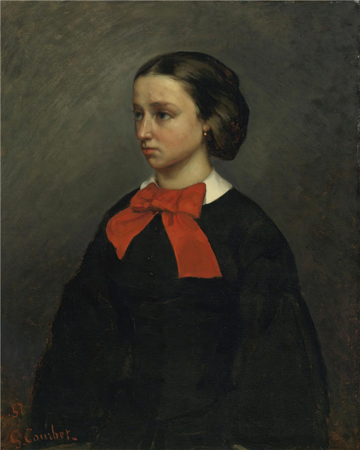 古斯塔夫·库尔贝（Gustave Courbet，法国画家）-《雅克小姐 (1857)》高清油画作品
