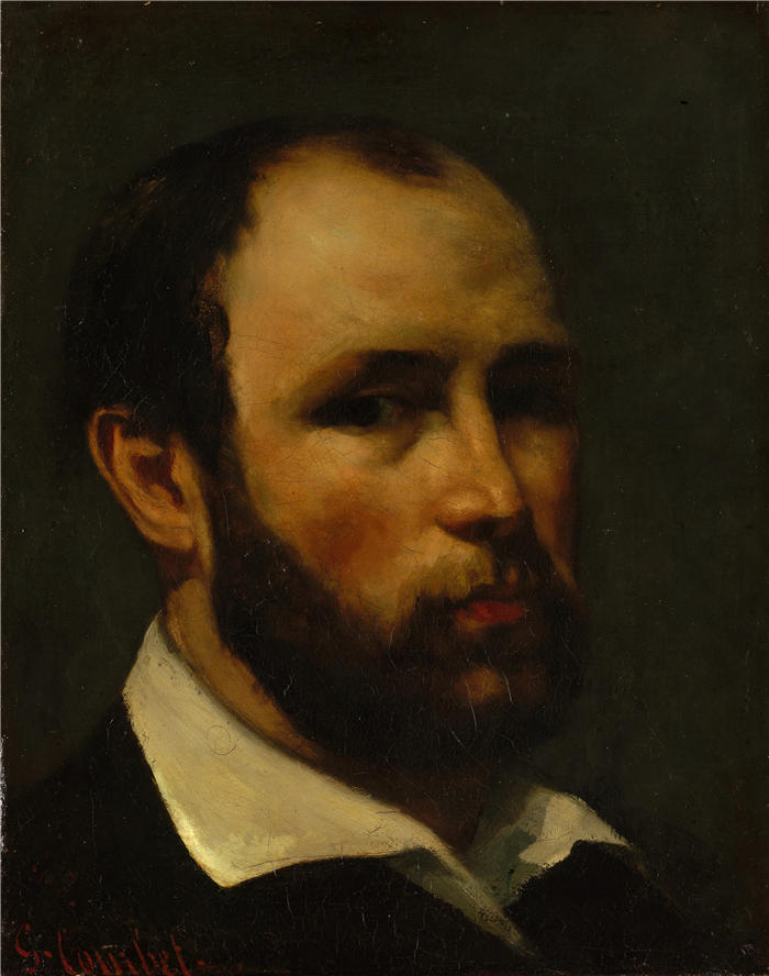 古斯塔夫·库尔贝(Gustave Courbet,法国画家)-《男子肖像(约1862年)》高清油画作品