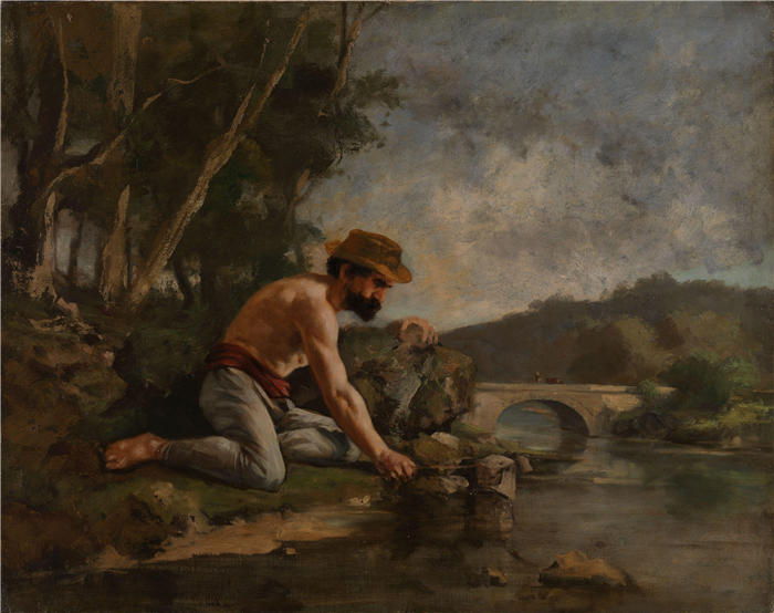 古斯塔夫·库尔贝（Gustave Courbet，法国画家）-《渔夫 (1850-1877)》高清油画作品