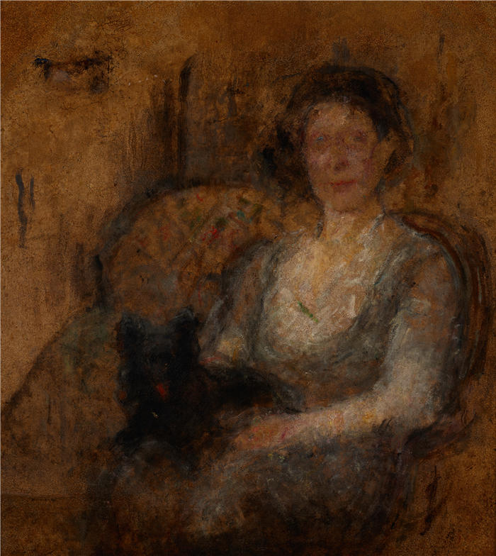 奥尔加·博兹南斯卡 (Olga Boznańska,波兰画家)高清油画作品-对女性形象的研究(大约1930年)