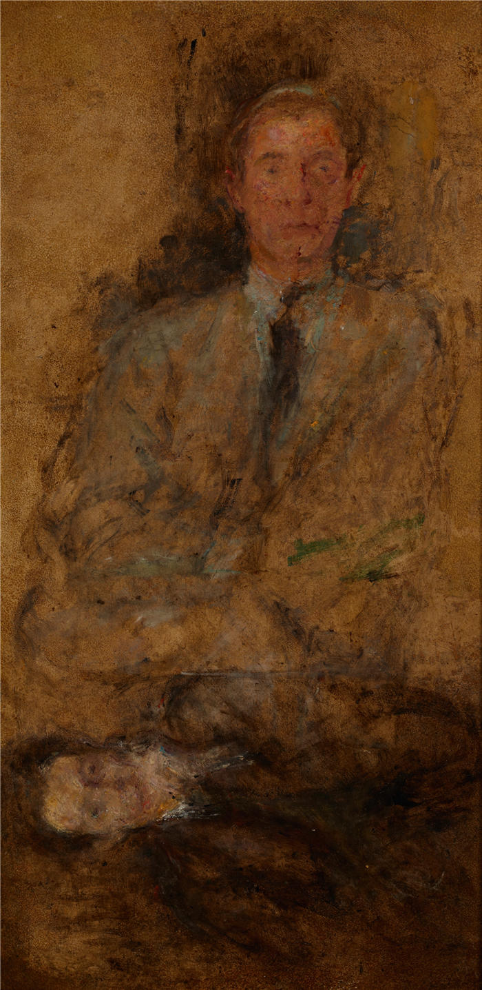 奥尔加·博兹南斯卡 (Olga Boznańska，波兰画家)高清油画作品-人物素描（1925）