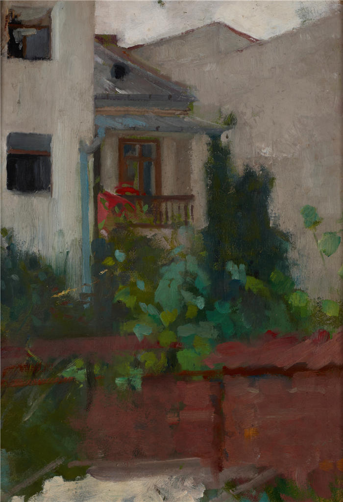 奥尔加·博兹南斯卡 (Olga Boznańska，波兰画家)高清油画作品-建筑景观（1885）