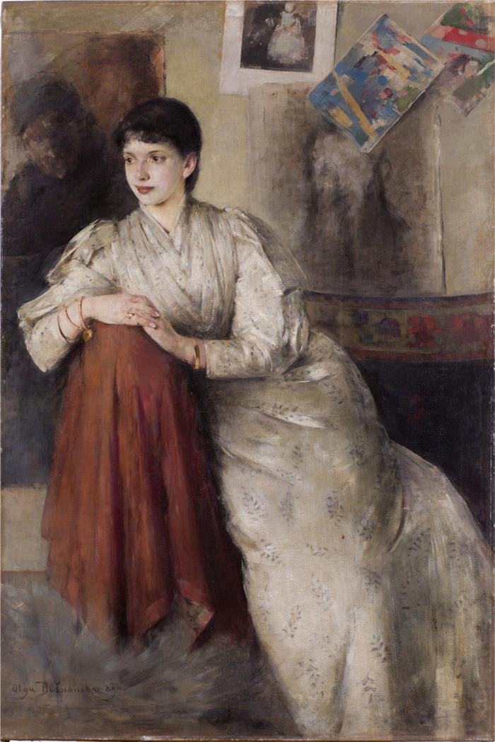 奥尔加·博兹南斯卡 (Olga Boznańska，波兰画家)高清油画作品-佐菲亚·费德罗维奇的肖像（1890 年）