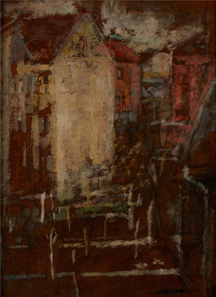 奥尔加·博兹南斯卡 (Olga Boznańska,波兰画家)高清油画作品-风景素描(1885)