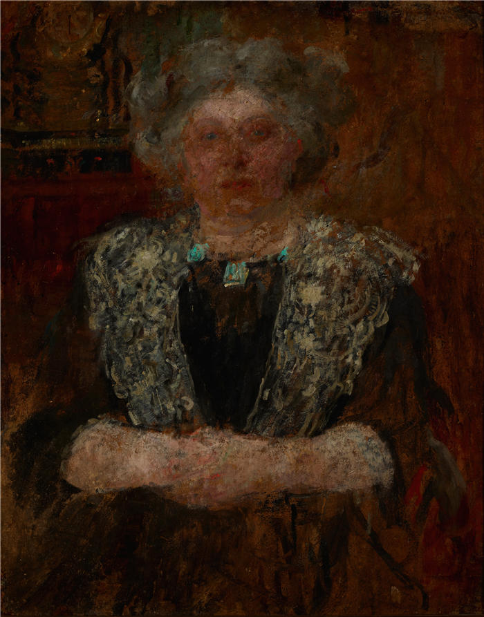奥尔加·博兹南斯卡 (Olga Boznańska，波兰画家)高清油画作品-女人的肖像（1916-1930）