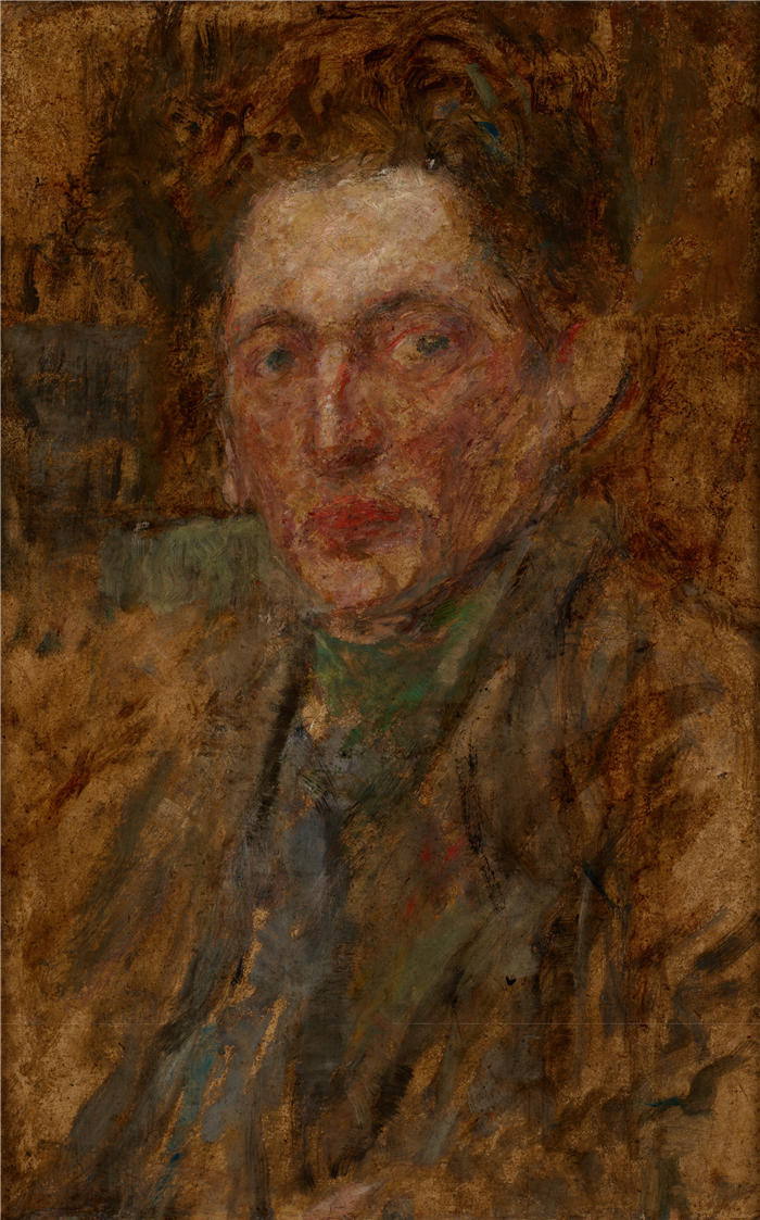 奥尔加·博兹南斯卡 (Olga Boznańska，波兰画家)高清油画作品-男性形象研究（1925年）