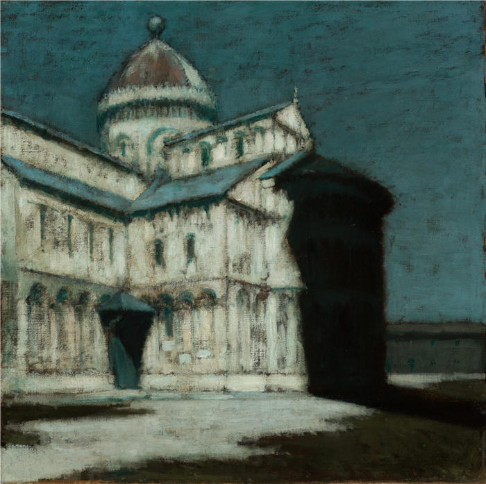 奥尔加·博兹南斯卡 (Olga Boznańska,波兰画家)高清油画作品-比萨大教堂(1905)