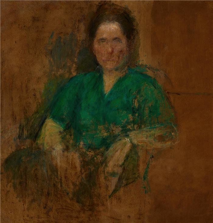 奥尔加·博兹南斯卡 (Olga Boznańska,波兰画家)高清油画作品-女性形象素描(1930 年)