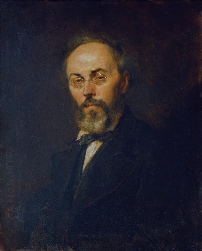 汉斯·卡农(Hans Canon，奥地利画家)高清油画作品-Reichsrat 成员 Georg Granitsch (1877)