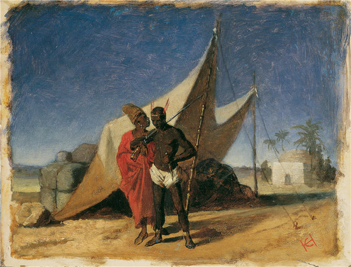 汉斯·卡农(Hans Canon，奥地利画家)高清油画作品-北非场景 (1875)