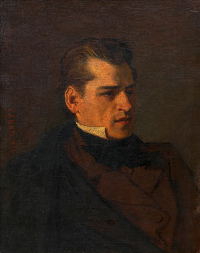 汉斯·卡农(Hans Canon，奥地利画家)高清油画作品-莫里茨·莱曼 (1862)