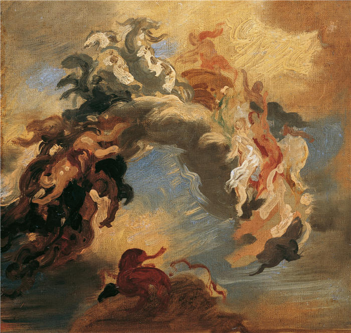 汉斯·卡农(Hans Canon，奥地利画家)高清油画作品-光明战胜黑暗（1884-1885）