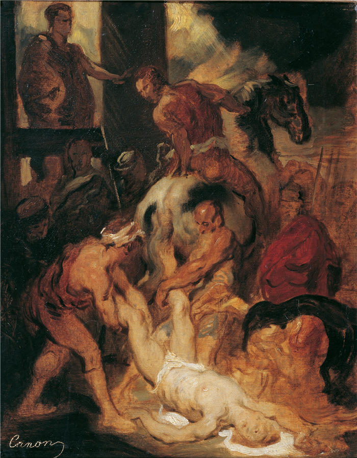 汉斯·卡农(Hans Canon，奥地利画家)高清油画作品-圣希波吕托斯的酷刑 (1875)