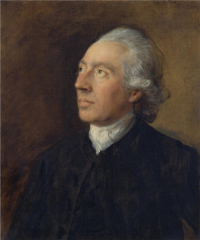 托马斯·庚斯博罗(Thomas Gainsborough,英国画家)高清油画作品-《汉弗莱·盖恩斯伯勒牧师(1770 年至 1774 年)》
