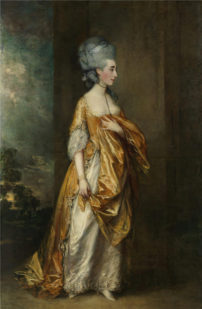 托马斯·庚斯博罗（Thomas Gainsborough，英国画家）高清油画作品-《Grace Dalrymple Elliott 夫人 (1754–1823) (1778)》