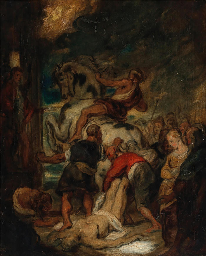 汉斯·卡农(Hans Canon，奥地利画家)高清油画作品-圣希波吕托斯的殉难