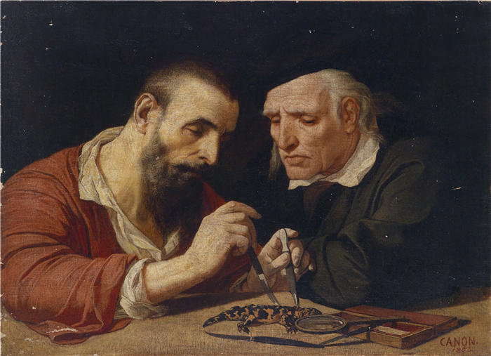 汉斯·卡农(Hans Canon，奥地利画家)高清油画作品-蝾螈