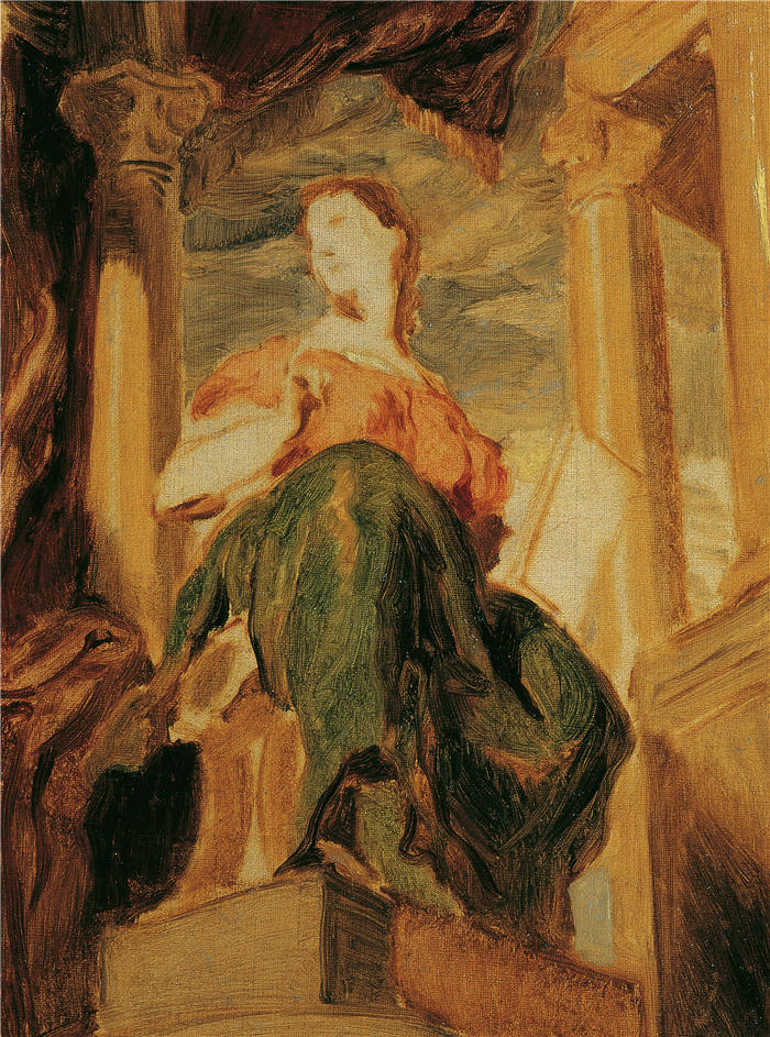 汉斯·卡农(Hans Canon，奥地利画家)高清油画作品-缪斯女神克里欧 (1875)