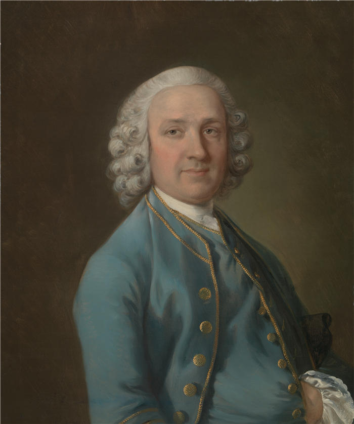 托马斯·庚斯博罗(Thomas Gainsborough,英国画家)高清油画作品-《一个叫伍德先生的舞蹈大师 (1757)》