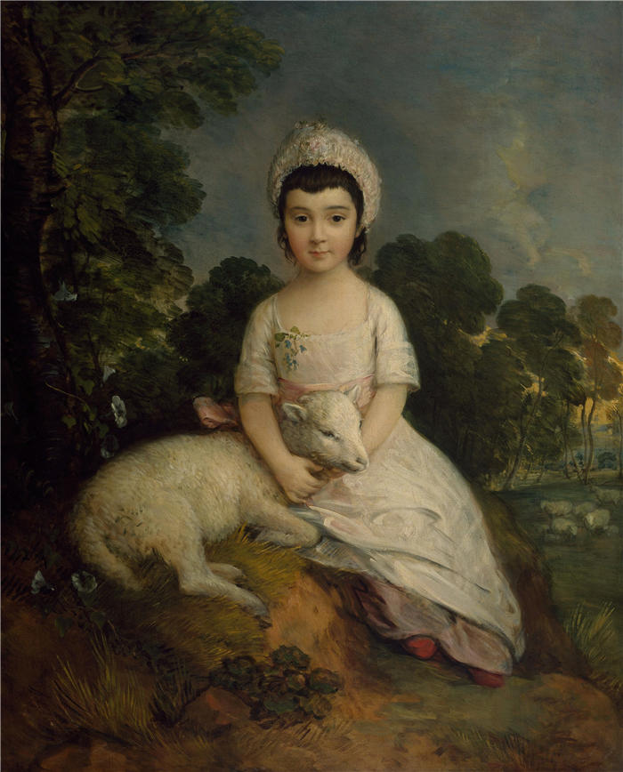 托马斯·庚斯博罗(Thomas Gainsborough,英国画家)高清油画作品-《伊莎贝尔·贝尔·弗兰克斯的肖像》
