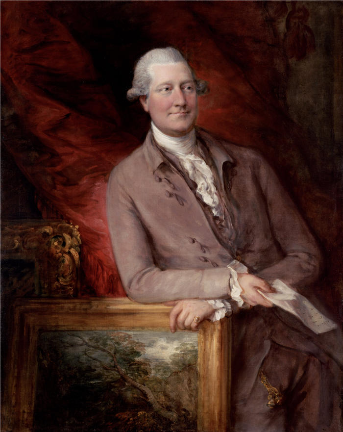 托马斯·庚斯博罗(Thomas Gainsborough,英国画家)高清油画作品-《詹姆斯·克里斯蒂 (1730 – 1803) 的肖像》