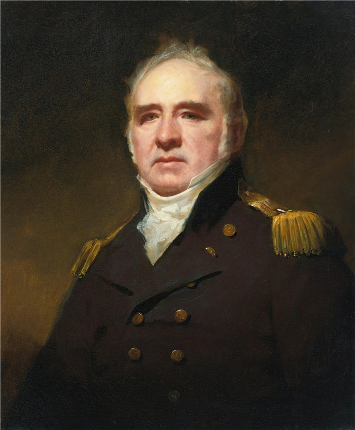 亨利·雷本（Henry Raeburn，苏格兰画家）高清油画作品-《詹姆斯·福布斯-德拉蒙德上尉的肖像》