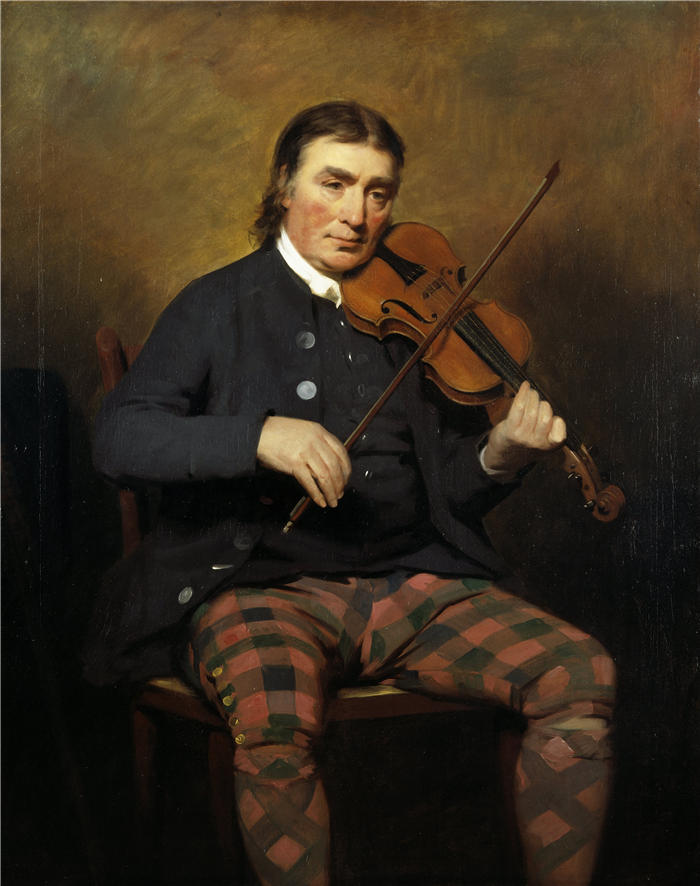 亨利·雷本（Henry Raeburn，苏格兰画家）高清油画作品-《Niel Gow，1727 – 1807 年。小提琴家和作曲家 (1787)》