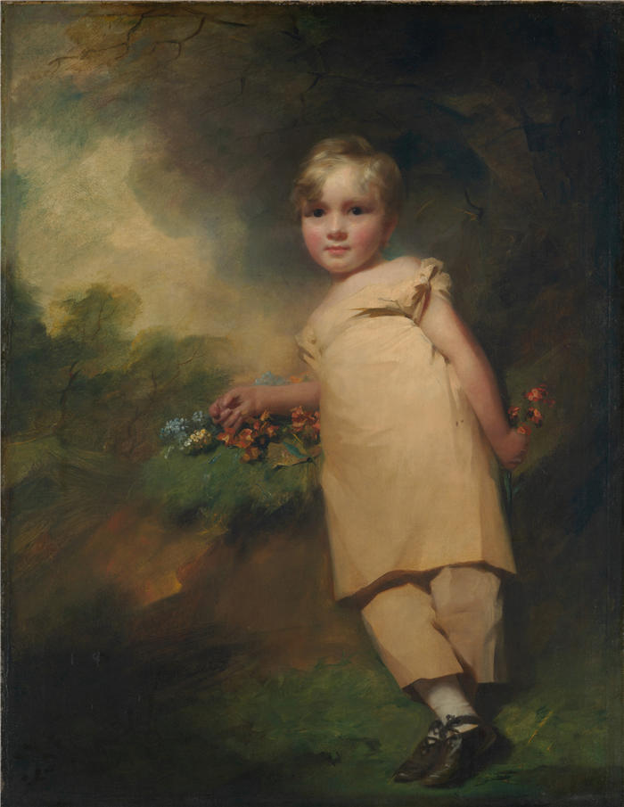 亨利·雷本（Henry Raeburn，苏格兰画家）高清油画作品-《阿克尔顿的威廉·斯科特-埃利奥特 (1811–1901)（约 1815–16 年）》
