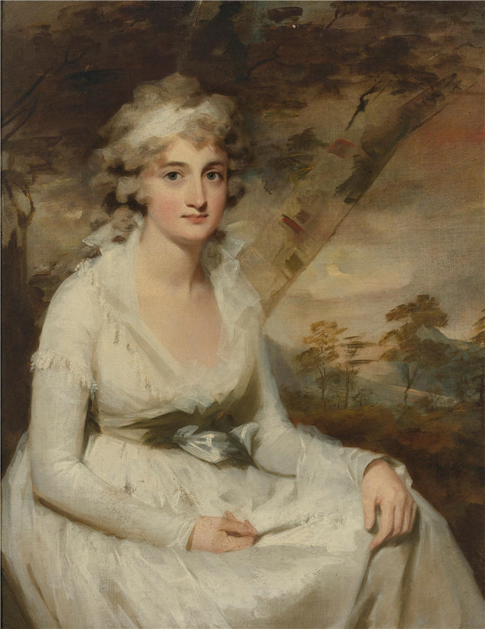 亨利·雷本（Henry Raeburn，苏格兰画家）高清油画作品-《坎贝尔夫人的肖像》