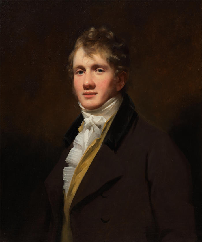 亨利·雷本（Henry Raeburn，苏格兰画家）高清油画作品-《休·霍普 (Hugh Hope) 的肖像（约 1810 年）》