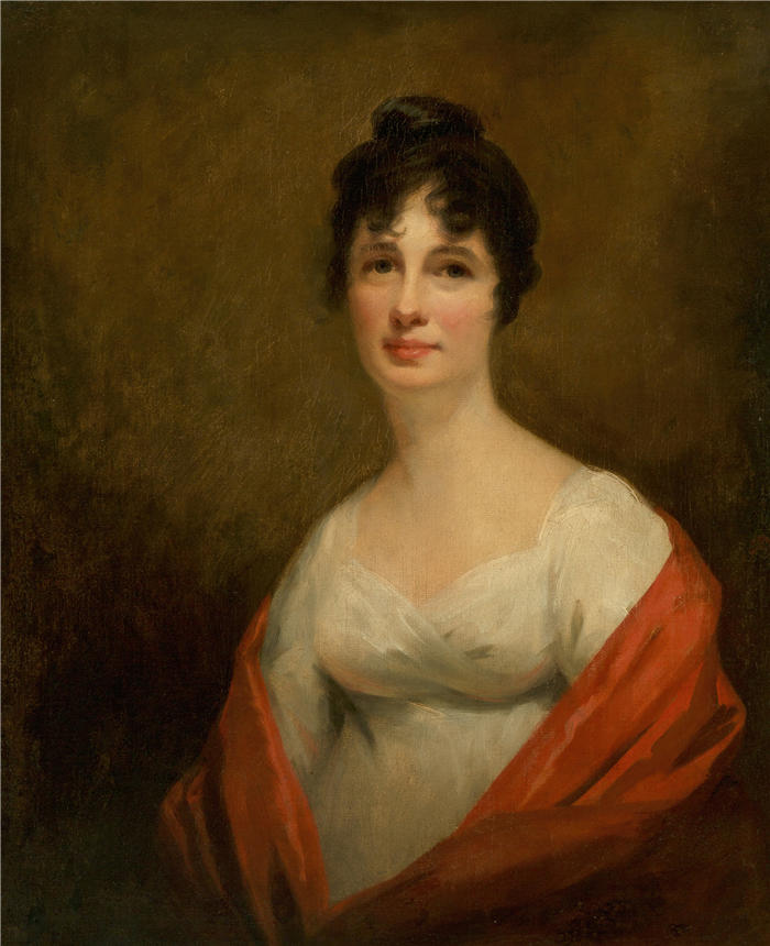 亨利·雷本（Henry Raeburn，苏格兰画家）高清油画作品-《亚历山大·迪罗姆夫人，安南山亚历山大·迪罗姆中将 (1819) 的妻子》