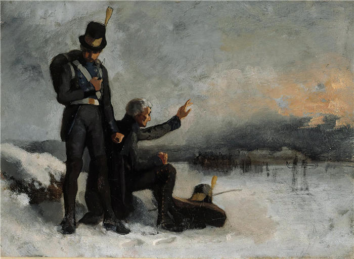 艾伯特·埃德菲尔特(Albert Edelfelt,芬兰画家)油画高清作品-《 芬兰战争场景(1874 年)》