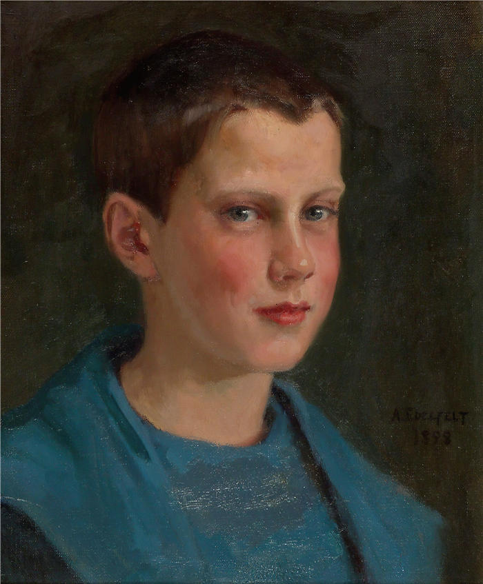 艾伯特·埃德菲尔特（Albert Edelfelt，芬兰画家）油画高清作品-《 埃里克·埃德费尔特·拉普塞纳 (1898)》