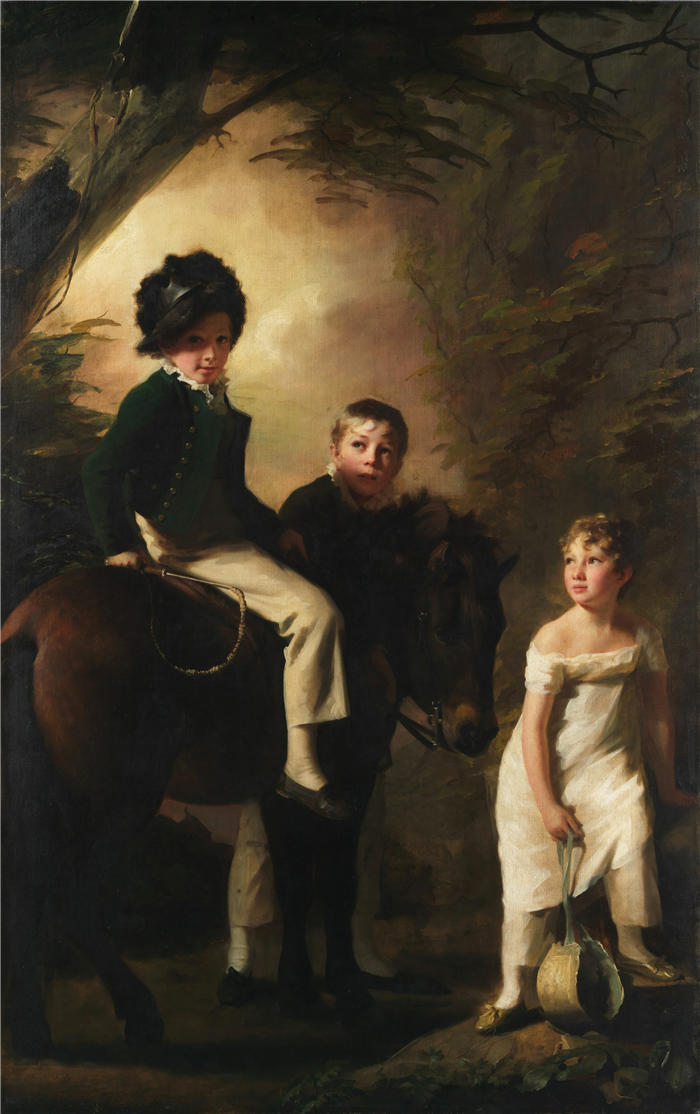 亨利·雷本（Henry Raeburn，苏格兰画家）高清油画作品-《德拉蒙德儿童（约 1808-9 年）》