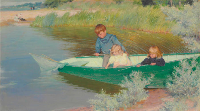 查尔斯·考特尼·柯伦(Charles Courtney Curran，美国画家)高清作品-《远大前程 (1897)》